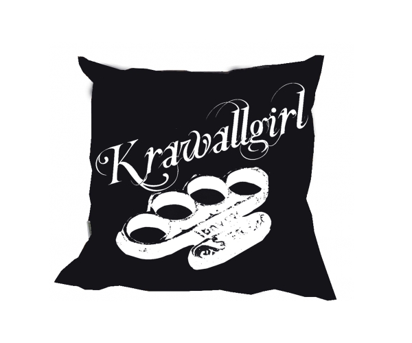 Krawallgirl Schlagring - schwarz-weiß - Kissen