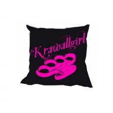 Krawallgirl Schlagring - schwarz-pink - Kissen