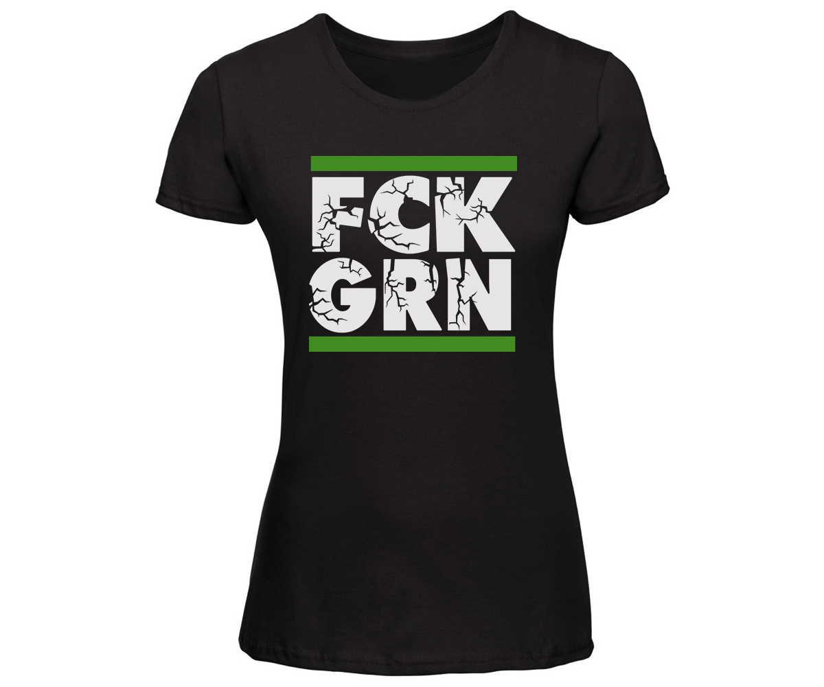 FCK GRN - Frauen T-Shirt - schwarz -  - UNgezogen