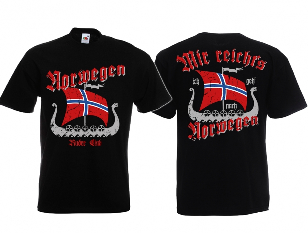 Mir reichts ich geh nach Norwegen - Wikinger - Männer T-Shirt - schwarz