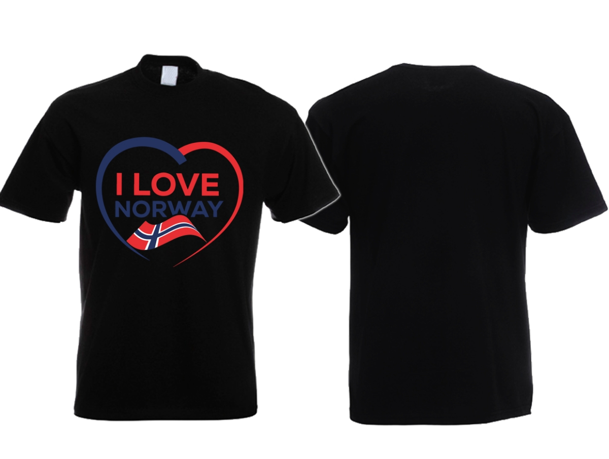 I love Norway - Männer T-Shirt - schwarz