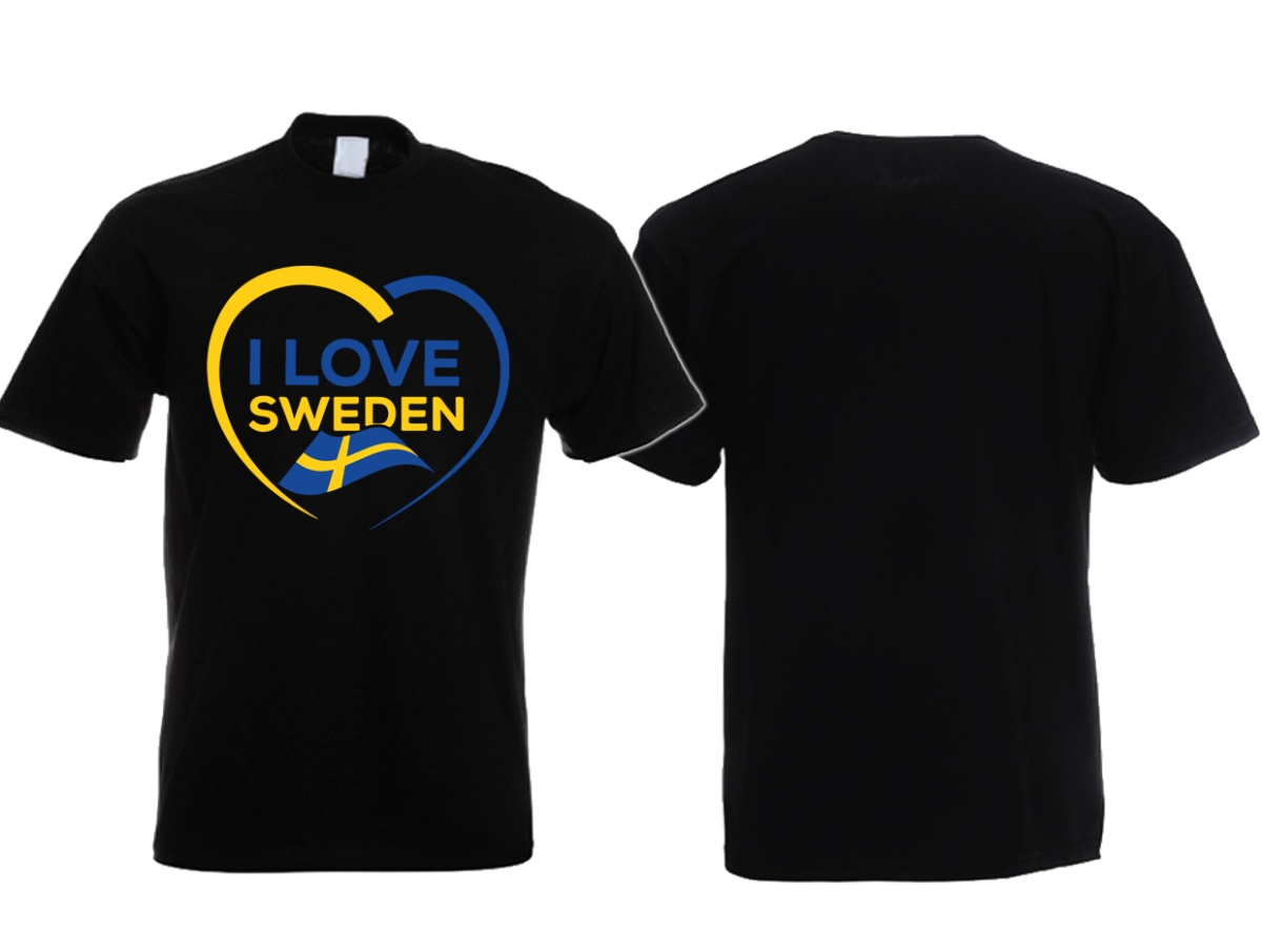 I love Sweden - Männer T-Shirt - schwarz