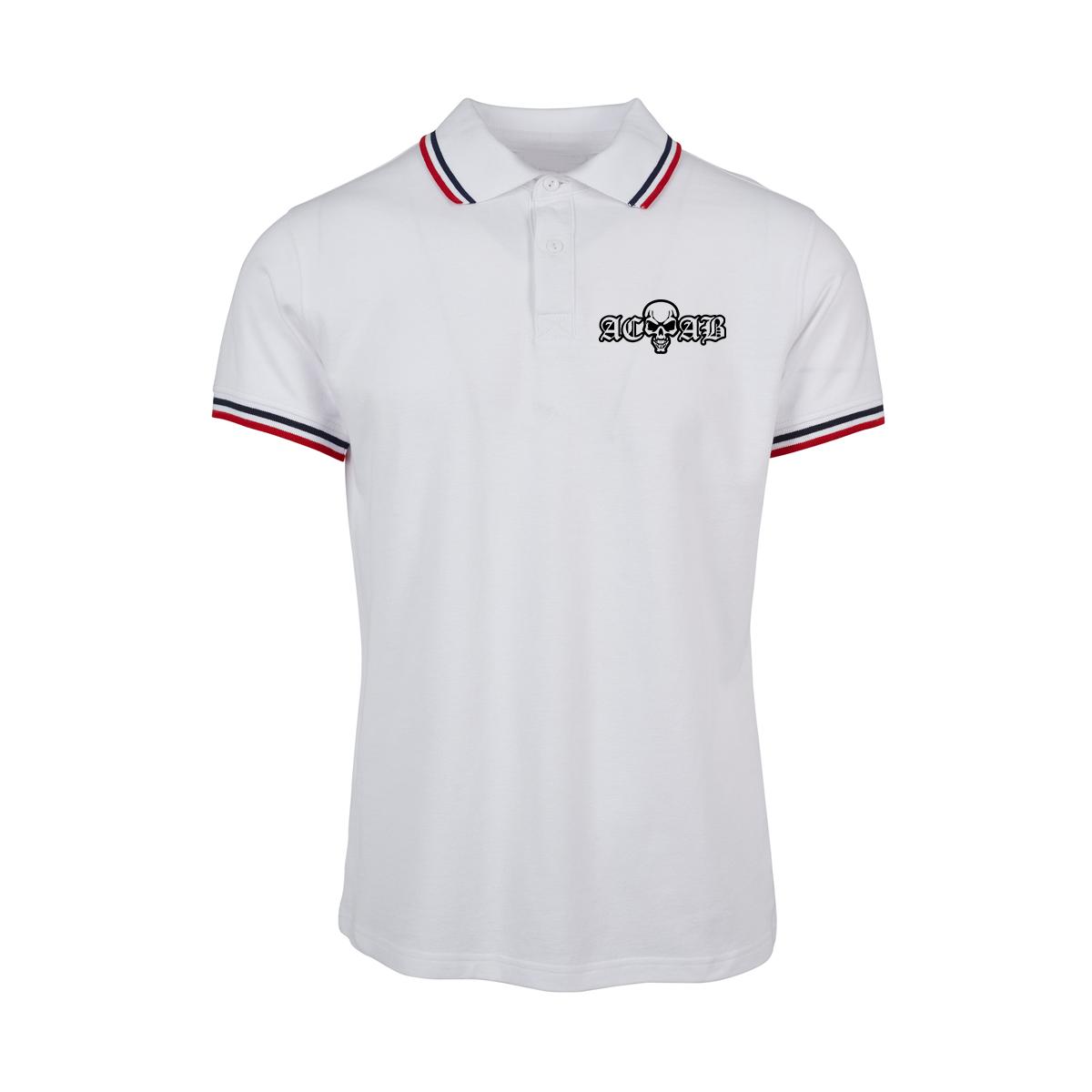 ACAB - Männer Polo Shirt - Skull - schwarz-weiß-rot