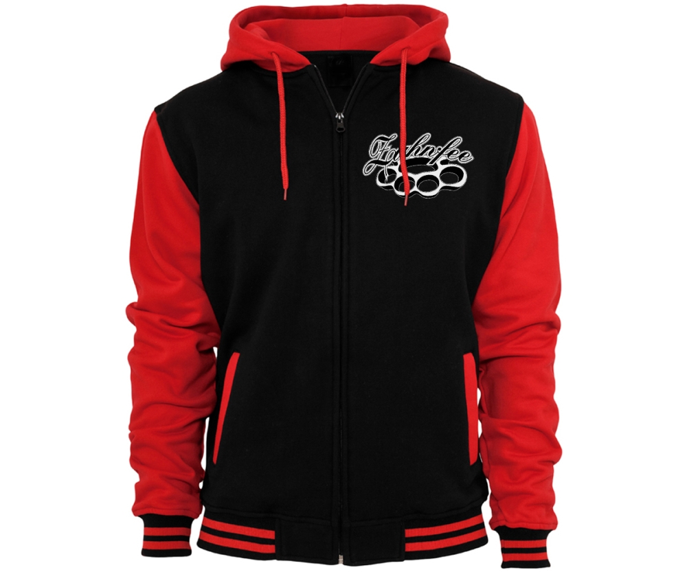 Zahnfee - Edition 10 - Männer Hooded College Jacke - schwarz-rot