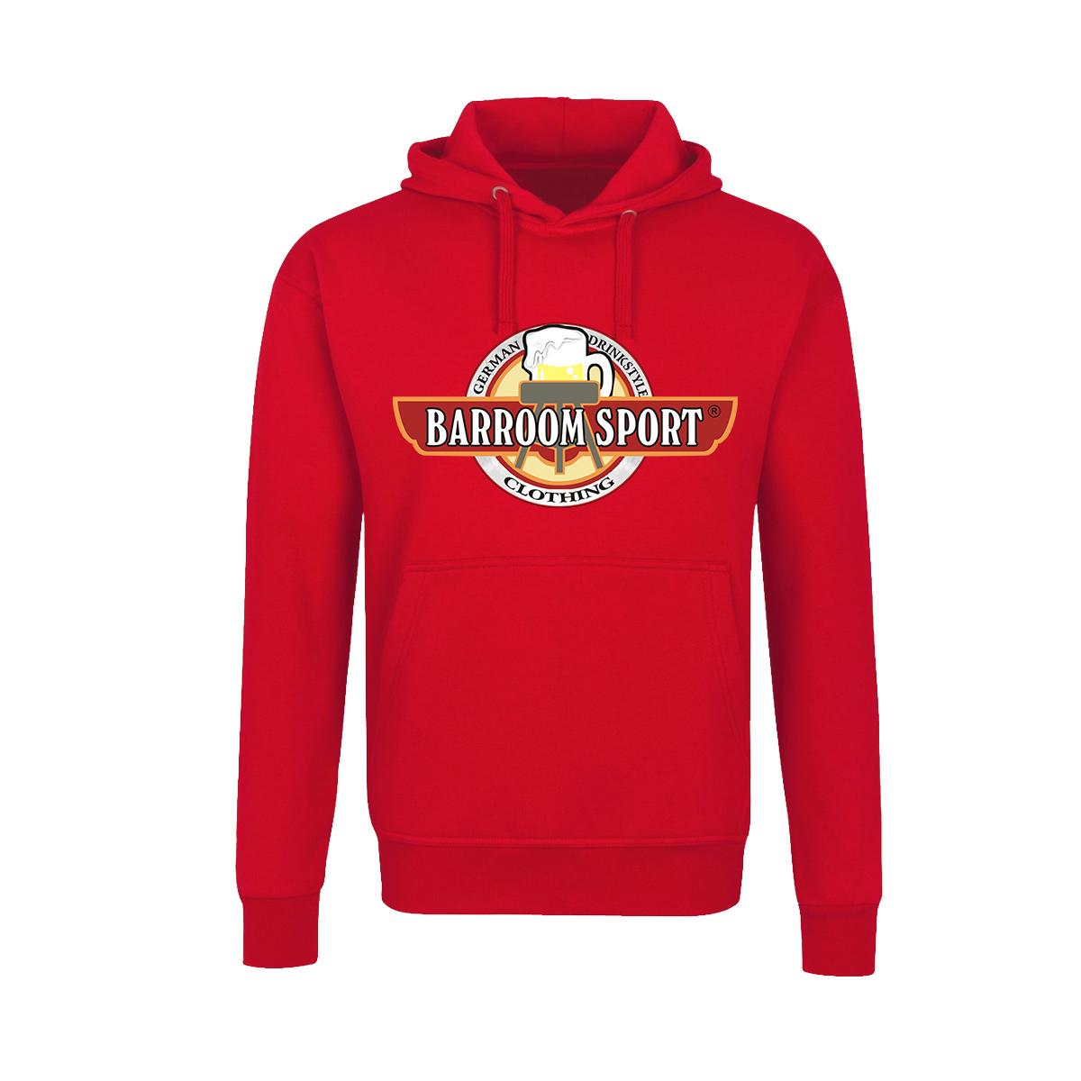 Barroom Sport - Männer Kapuzenpullover - Drinkstyle Clothing Logo - rot