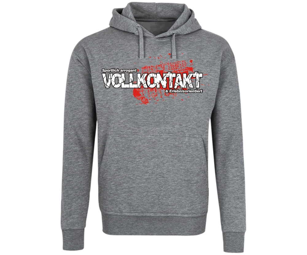 Vollkontakt - Logo - Männer Kapuzenpullover - grau-meliert