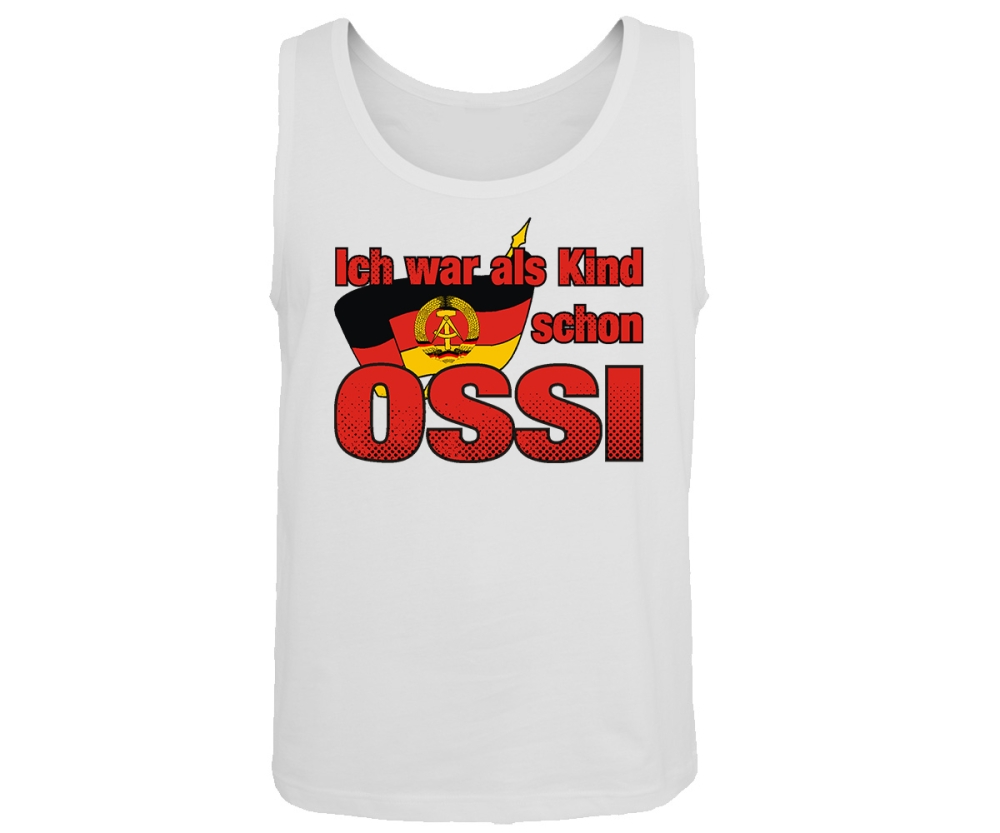 Ich war als Kind schon Ossi - Männer Muskelshirt - weiß