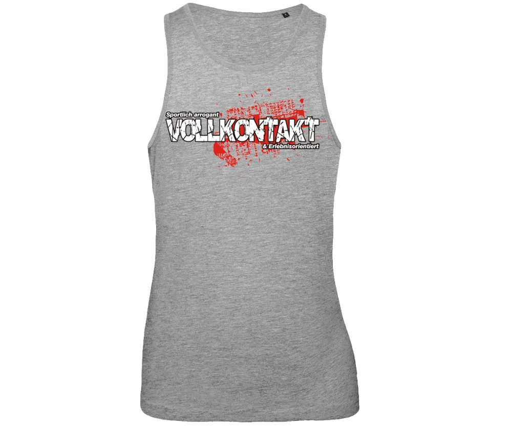 Vollkontakt Logo - Männer Muskelshirt - grau-meliert