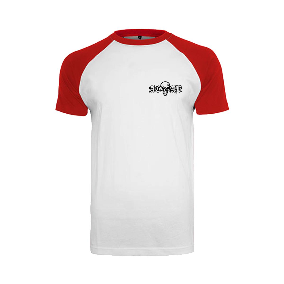 ACAB Skull - Männer Raglan T-Shirt - rot/weiß