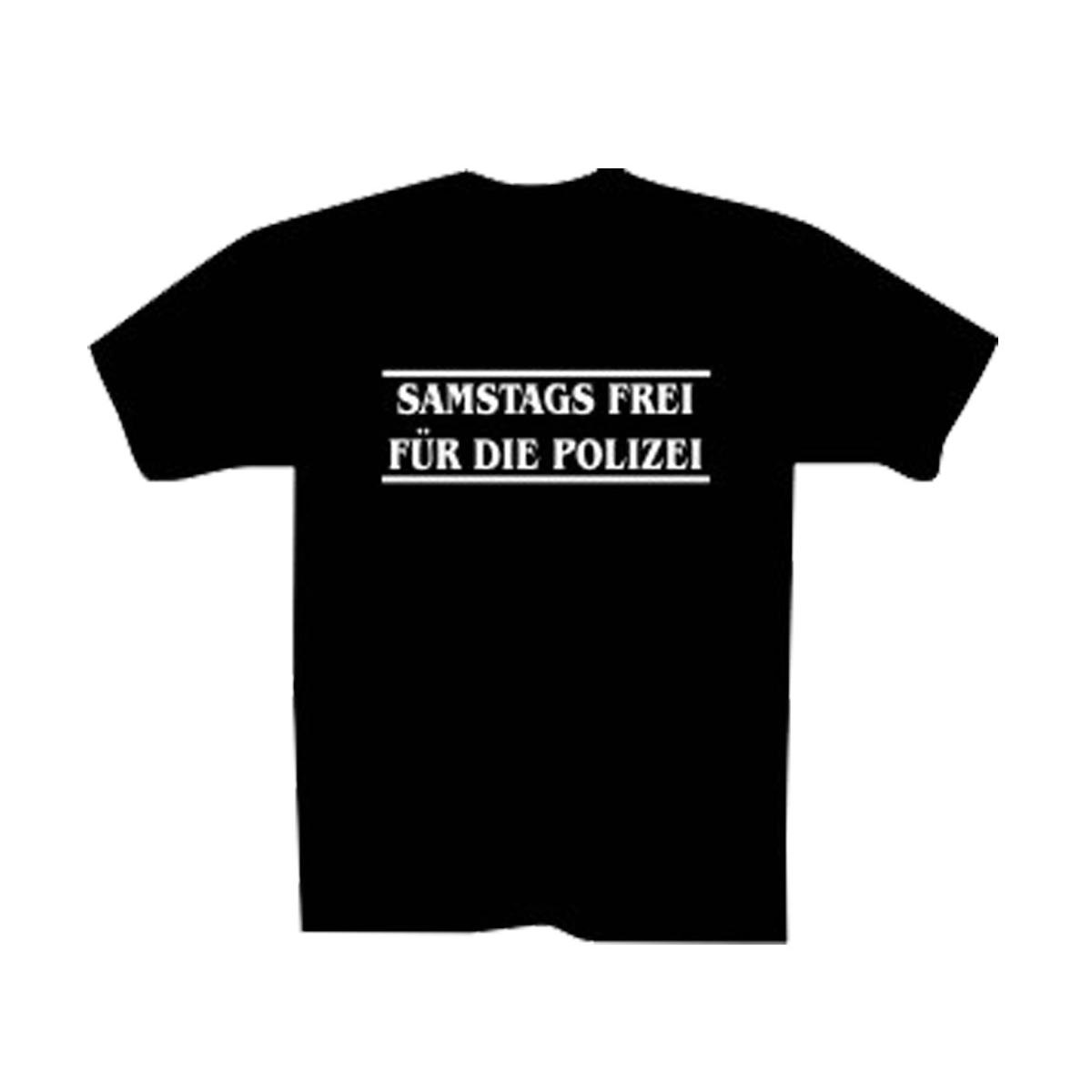 Samstag Frei für die Polizei - Männer T-Shirt - schwarz
