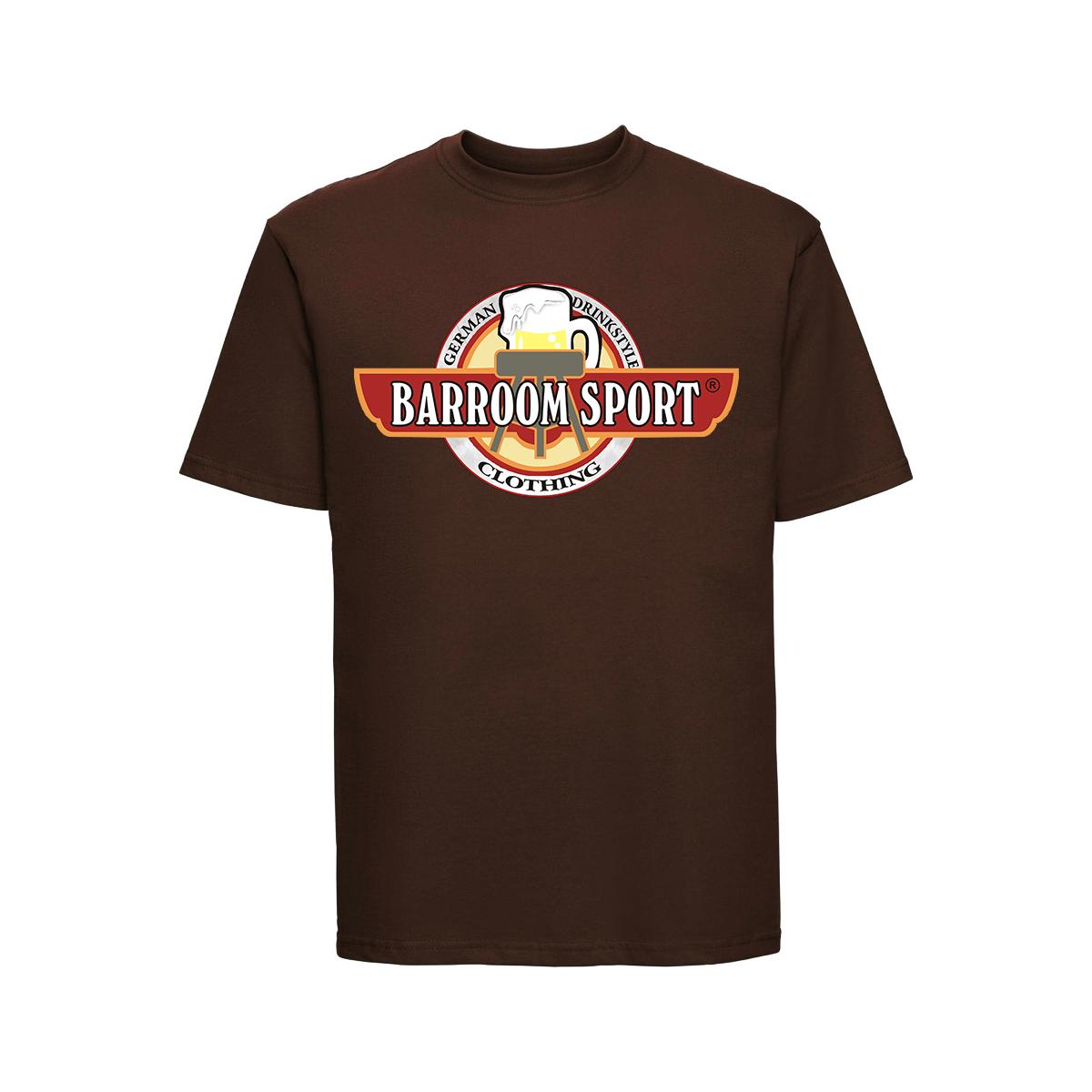 Barroom Sport Drinkstyle Clothing Logo - Männer T-Shirt - braun