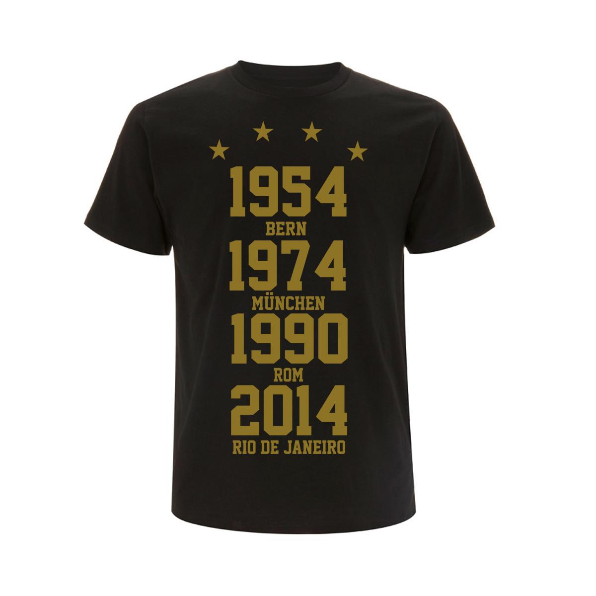 Weltmeister 54-74-90-14 - Männer T-Shirt - schwarz-gold