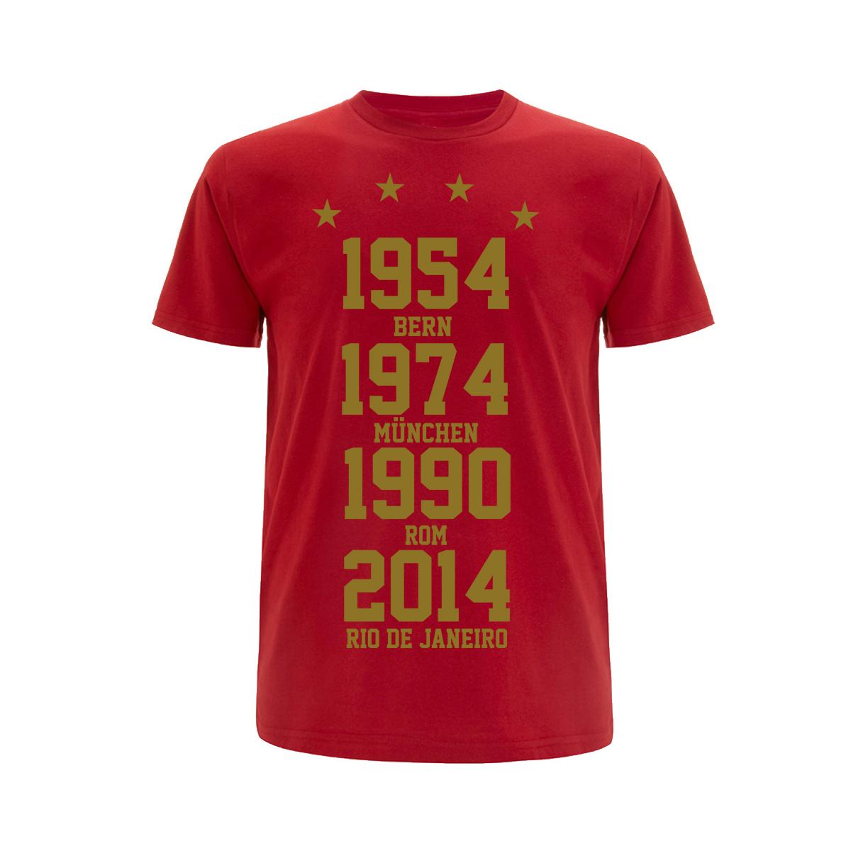 Weltmeister 54-74-90-14 - Männer T-Shirt - rot-gold