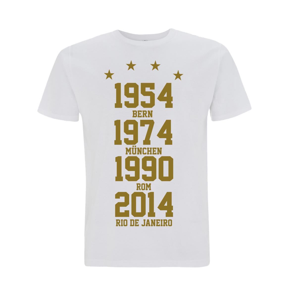 Weltmeister 54-74-90-14 Männer T-Shirt weiß-gold