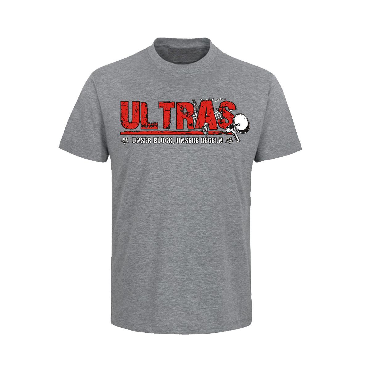 Ultras - Unser Block unsere Regeln - Männer T-Shirt - grau-meliert