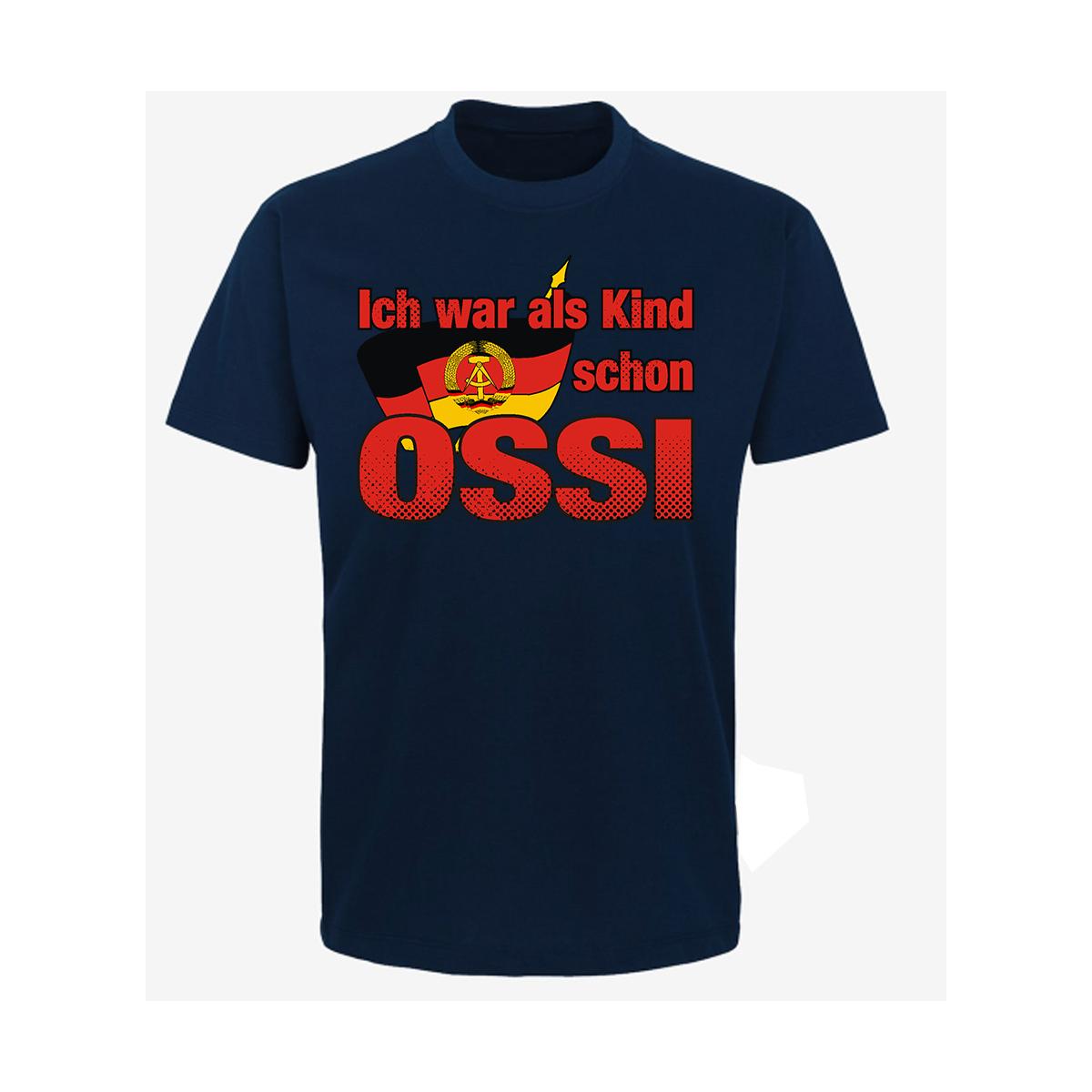 Ich war als Kind schon Ossi - Männer T-Shirt - navy