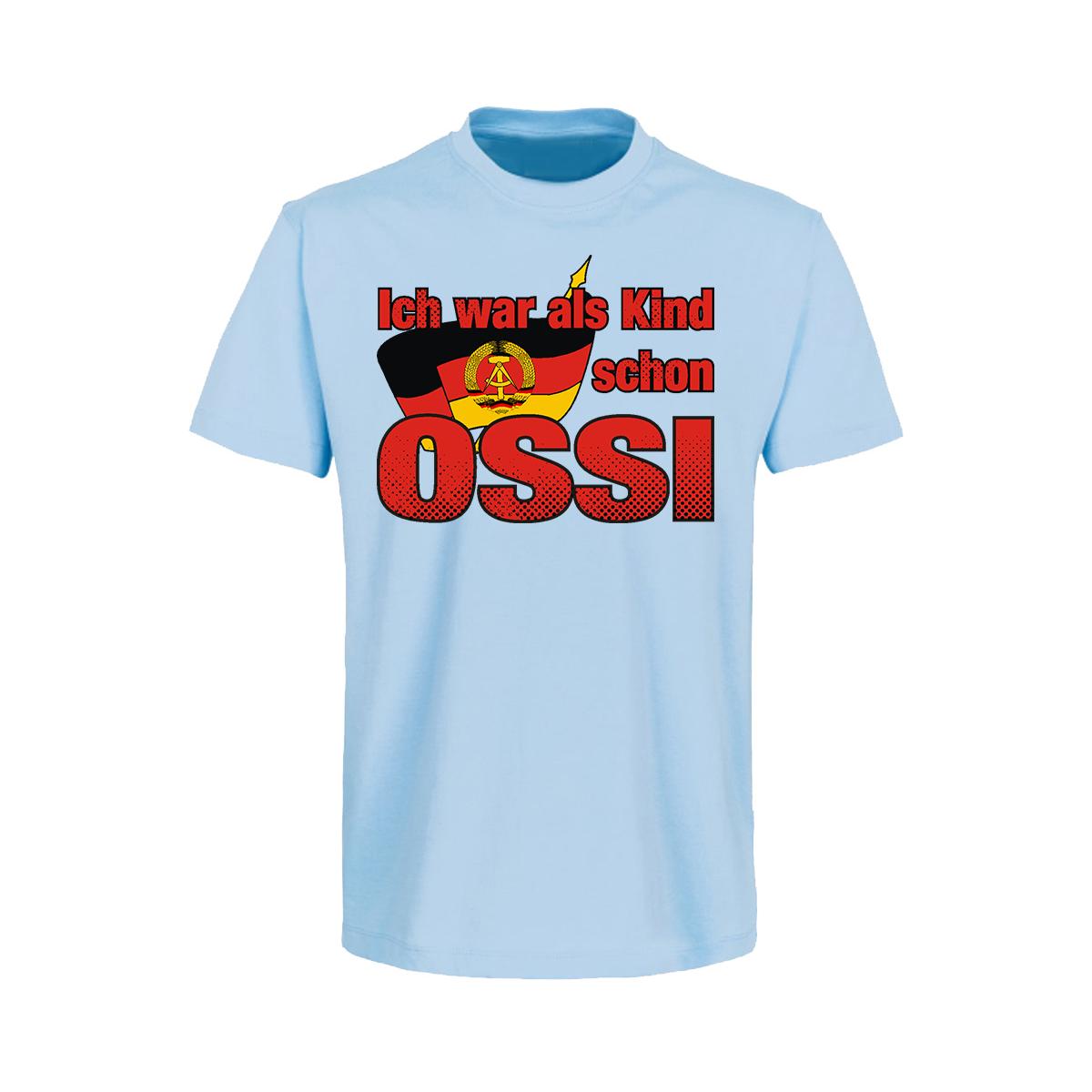 Ich war als Kind schon Ossi - Männer T-Shirt - hellblau