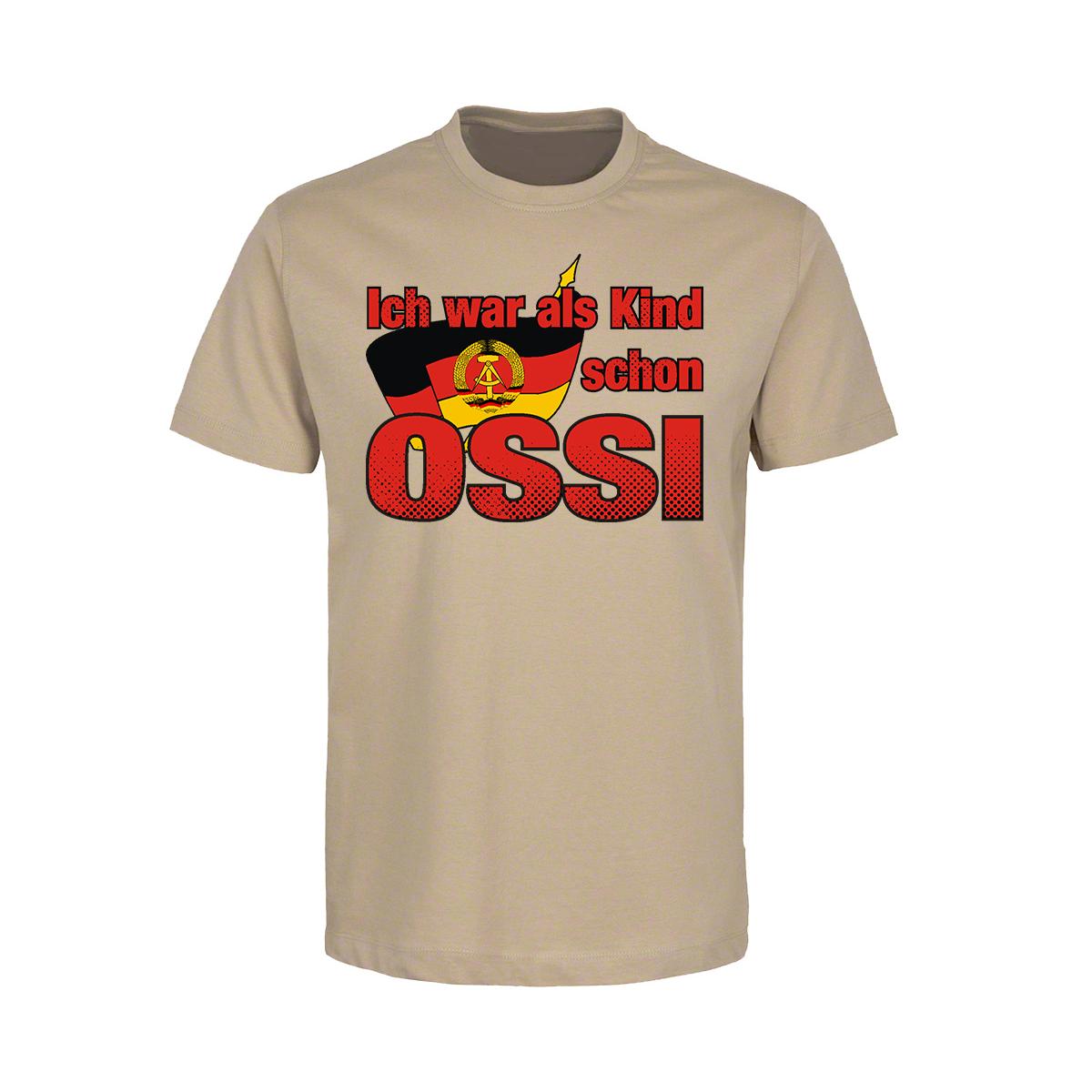 Ich war als Kind schon Ossi - Männer T-Shirt - beige