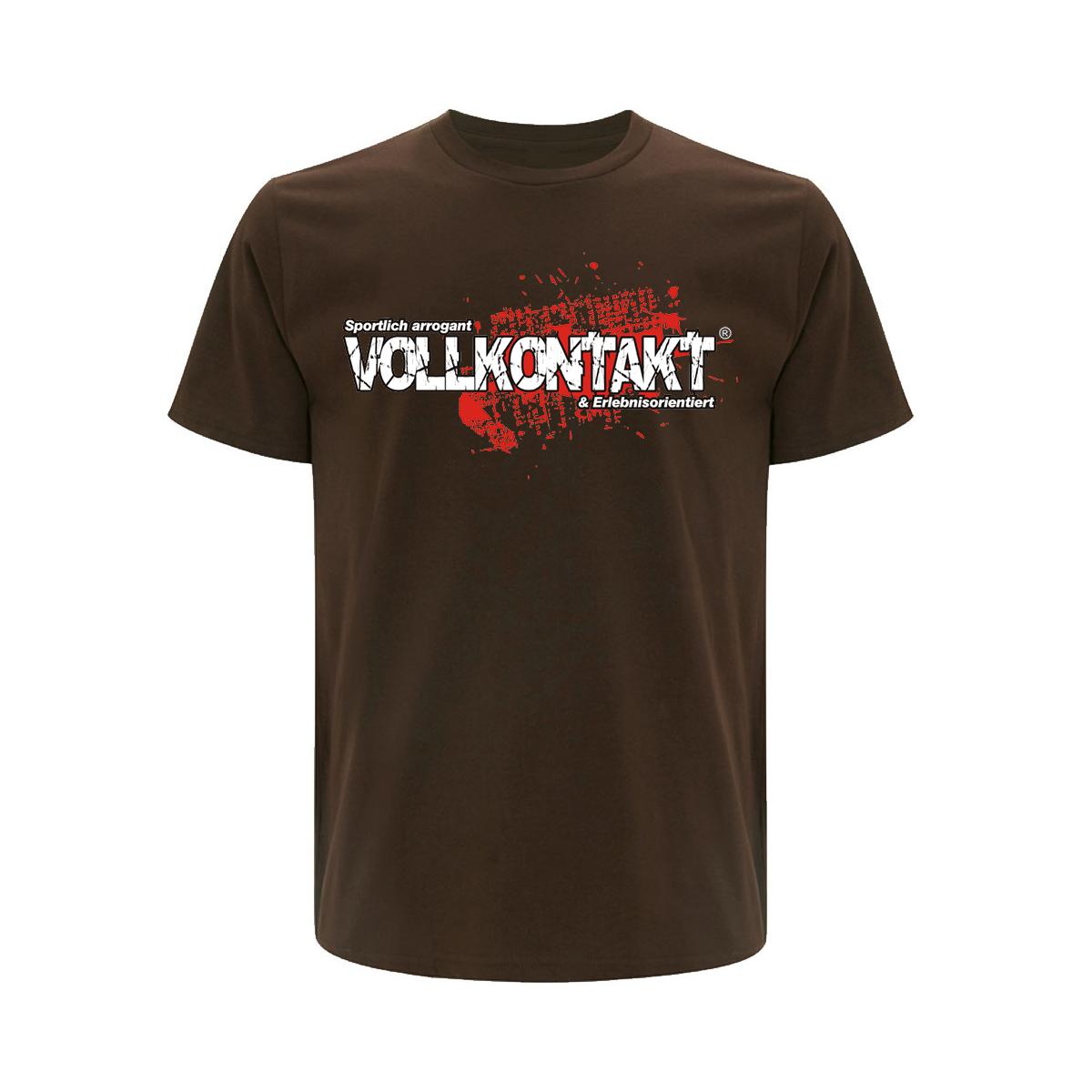Vollkontakt - Logo - Männer T-Shirt - braun