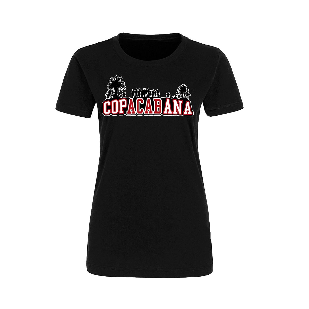 Copacabana - Druck rot-weiß - Frauen Shirt - schwarz