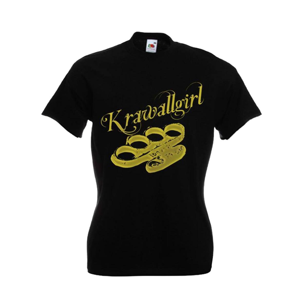 Krawallgirl - Schlagring - Frauen T-Shirt - schwarz-gold