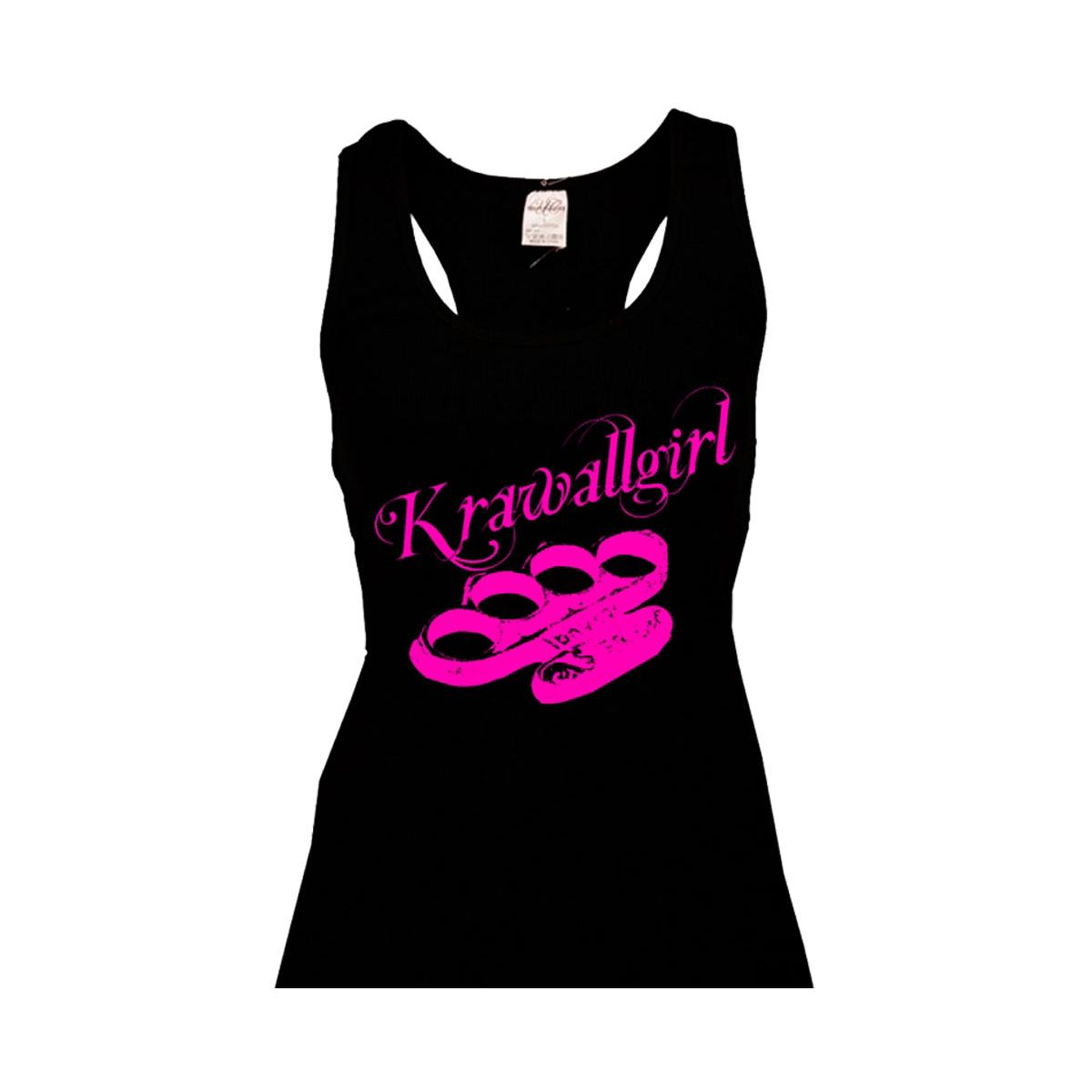 Krawallgirl - Schlagring - Frauen Top - schwarz-pink