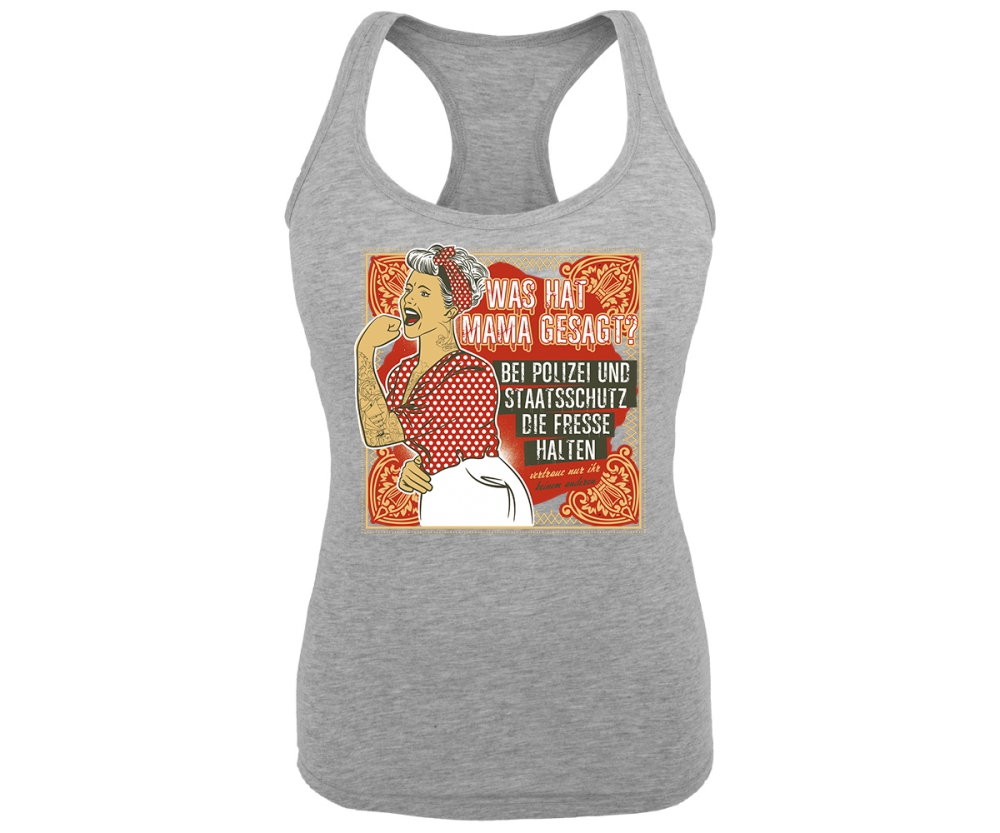 Was hat Mama gesagt - Frauen Tank Top - grau-meliert