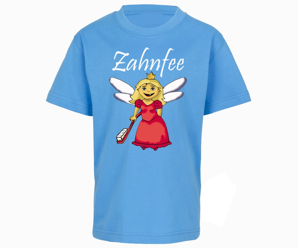 Zahnfee Logo Zahnbürste Kinder T-Shirt hellblau