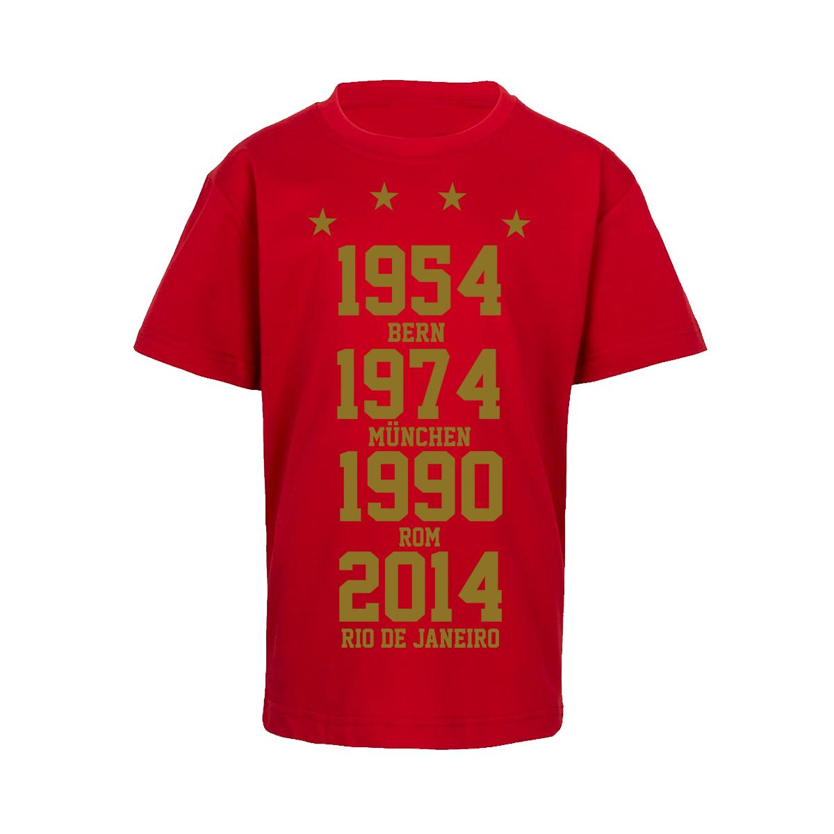 Weltmeister 54-74-90-14 Kinder T-Shirt gold-rot