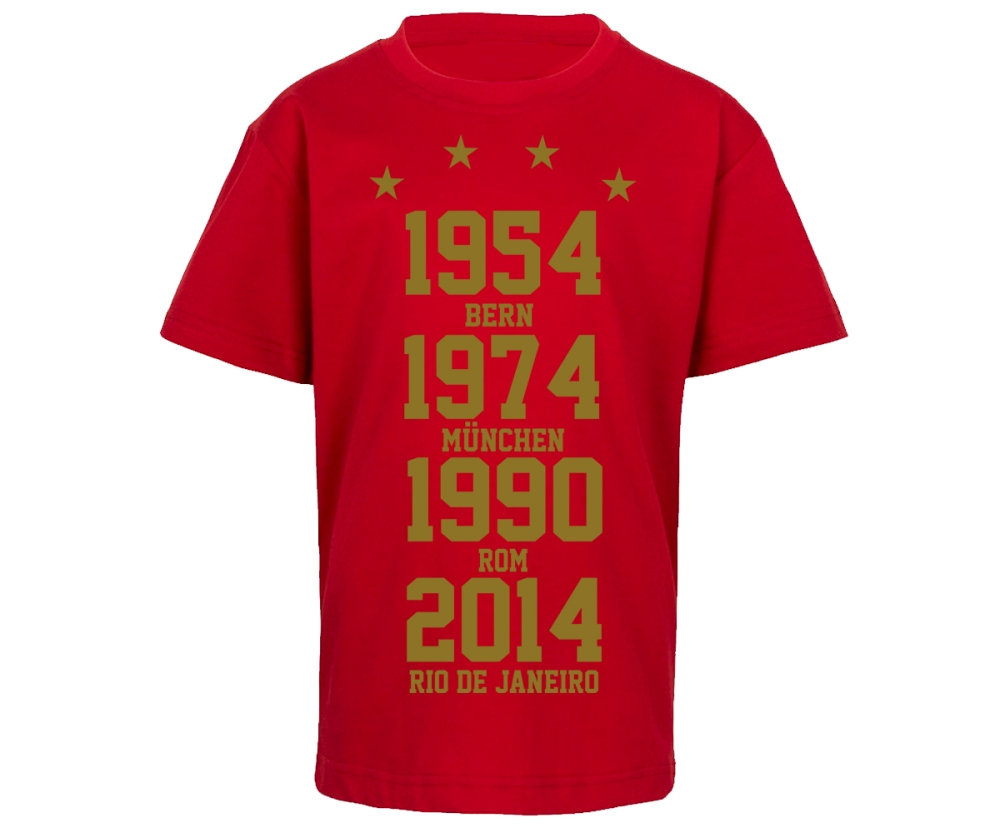 Weltmeister 54-74-90-14 Kinder T-Shirt gold-rot