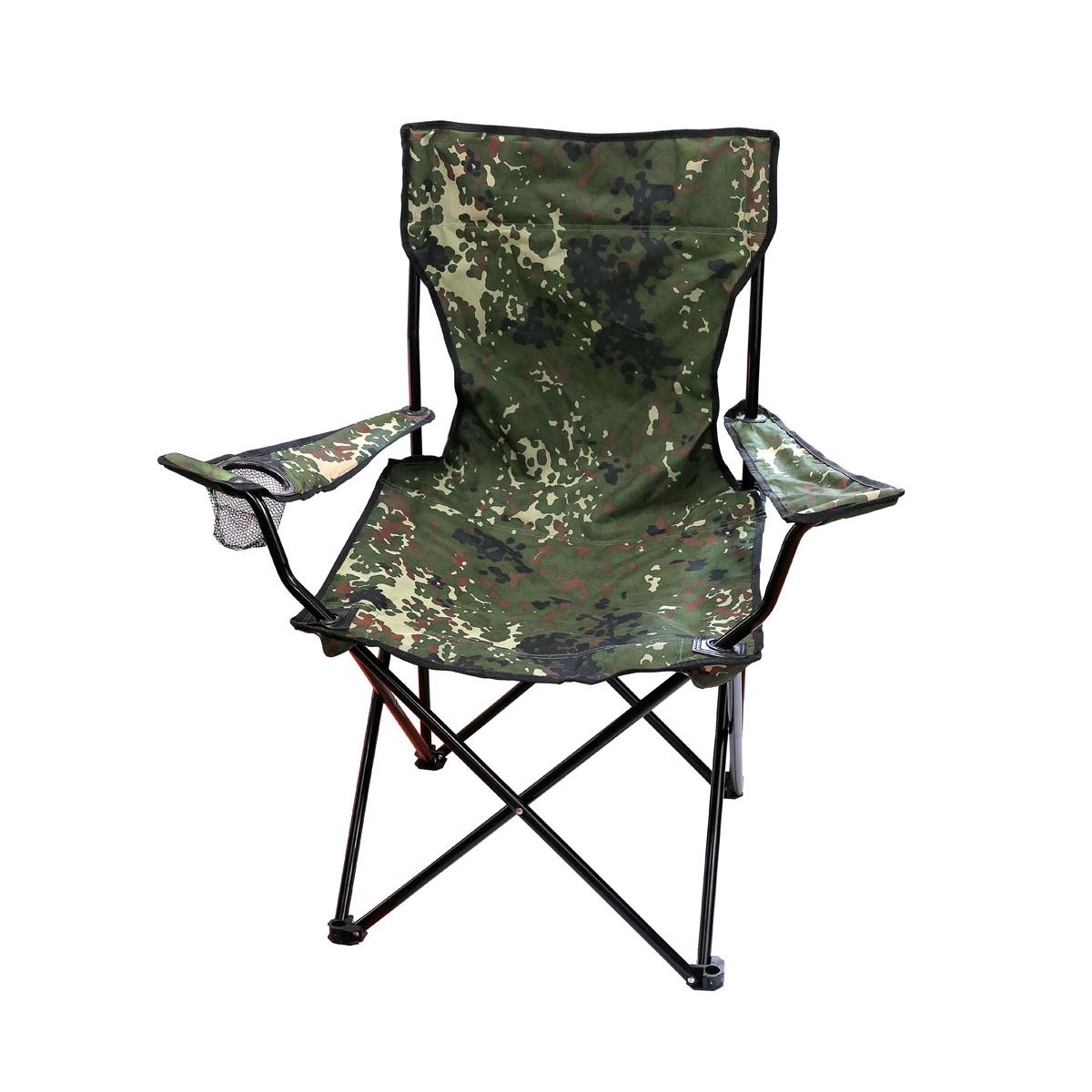 Camping Faltstuhl mit Lehne verschiedene Farben flecktarn