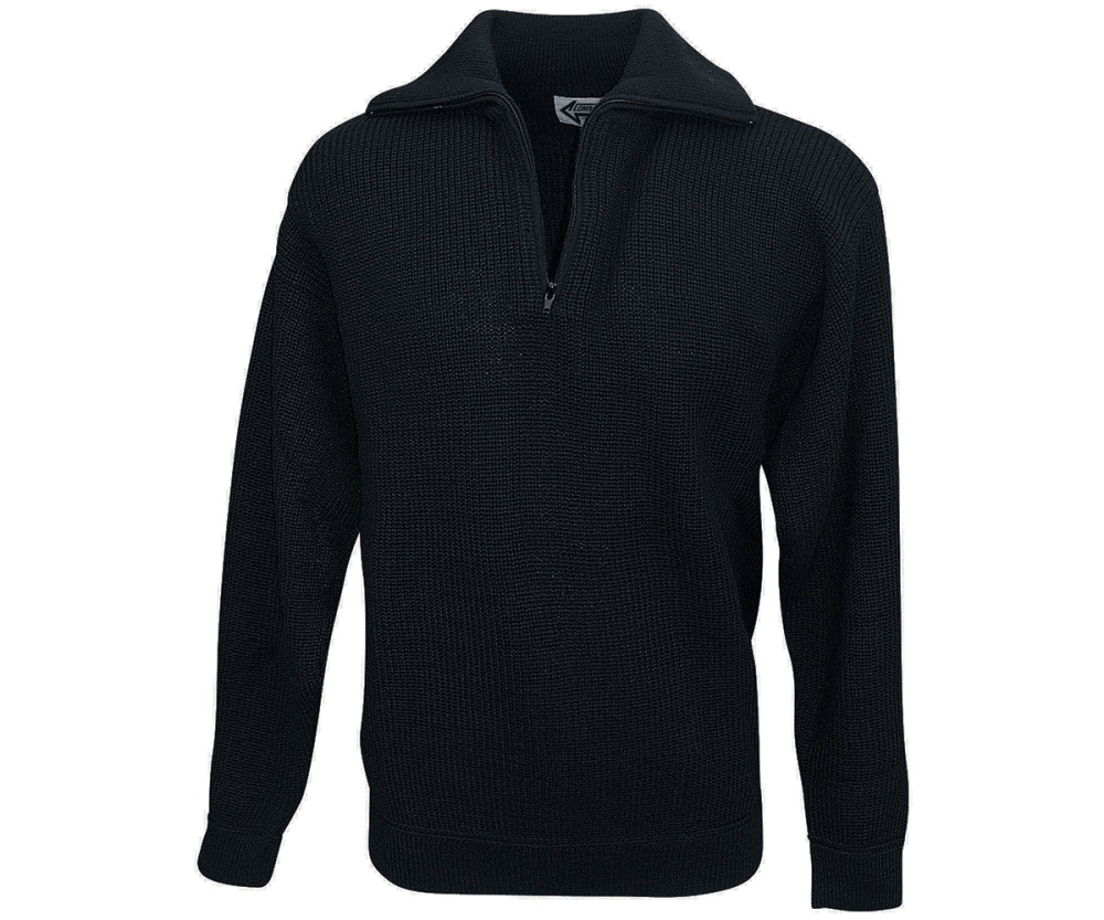 BW Seemann Pullover Marine Troyer Wolle schwarz