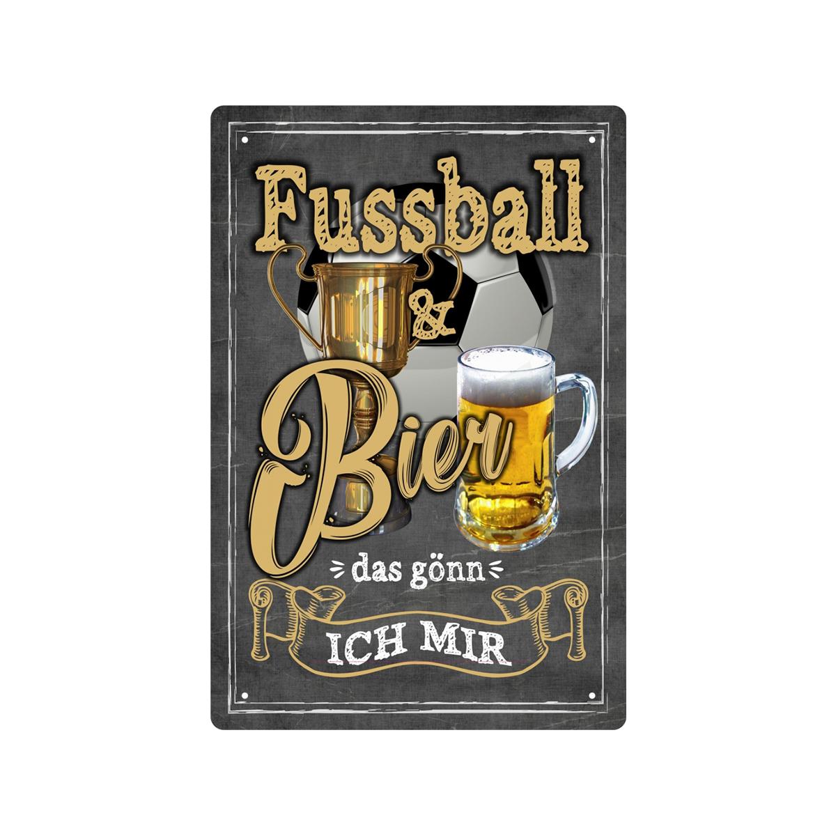 Blechschild - Fussball und Bier - das gönn ich mir - BS352