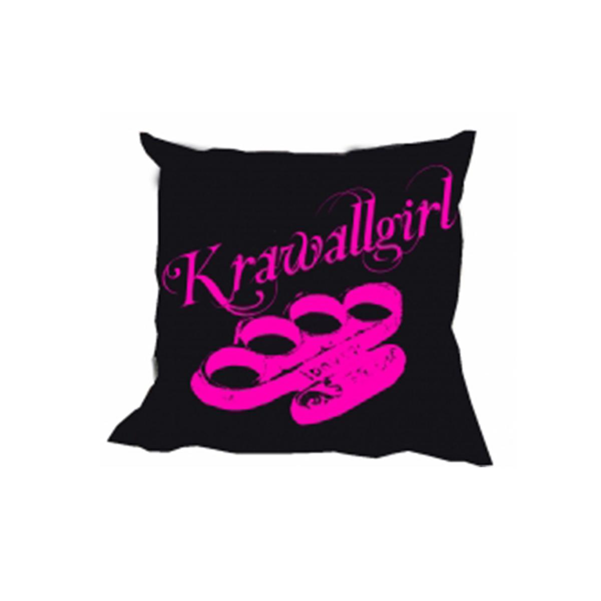 Krawallgirl Schlagring - schwarz-pink - Kissen