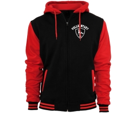 Kampfsport - Vollkontakt - Männer Hooded College Jacke - schwarz/rot