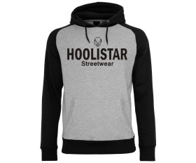 Hoolistar Streetwear - Männer Kapuzenpullover - grau-schwarz