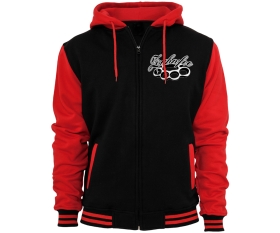 Zahnfee - Edition 10 - Männer Hooded College Jacke - schwarz-rot