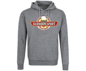 Barroom Sport - Männer Kapuzenpullover - Drinkstyle Clothing Logo - grau-meliert