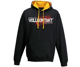 Vollkontakt - Logo - Männer Kapuzenpullover - 2tone - schwarz-gelb