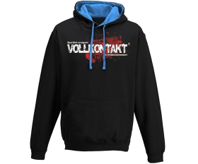 Vollkontakt - Logo - Männer Kapuzenpullover - 2tone - schwarz-blau