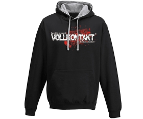 Vollkontakt - Logo - Männer Kapuzenpullover - 2tone - schwarz-grau