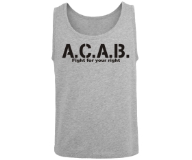 ACAB - Fight for your right - Männer Muskelshirt - grau-meliert