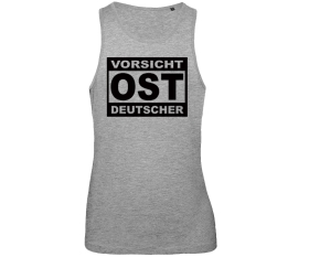 Vorsicht Ostdeutscher - Männer Muskelshirt - grau-meliert