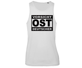 Vorsicht Ostdeutscher - Männer Muskelshirt - weiß