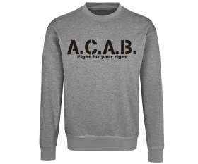 ACAB - Fight for your right - Männer Pullover - grau-meliert