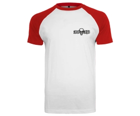 ACAB Skull - Männer Raglan T-Shirt - rot/weiß