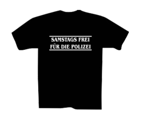 Samstag Frei für die Polizei - Männer T-Shirt - schwarz