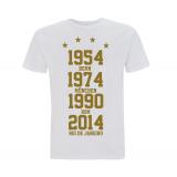 Weltmeister 54-74-90-14  Männer T-Shirt weiß-gold