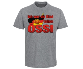 Ich war als Kind schon Ossi - Männer T-Shirt - grau-meliert