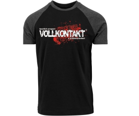 Vollkontakt - Logo - Männer Raglan T-Shirt - grau/schwarz